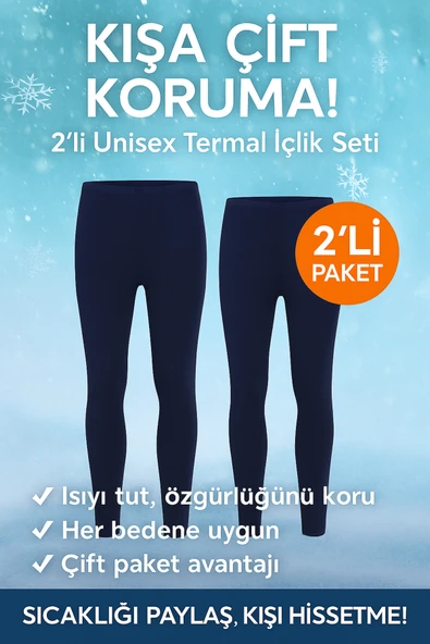 UNİSEX 2 ADET Siyah Termal Içlik Tayt - ECO PAKET ürün görseli 1