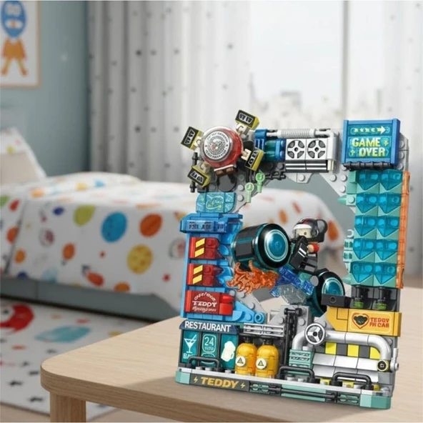P881505 MOTORCU TEDDY 458 PARÇA BLOCK OYUNCAK - Resim 3