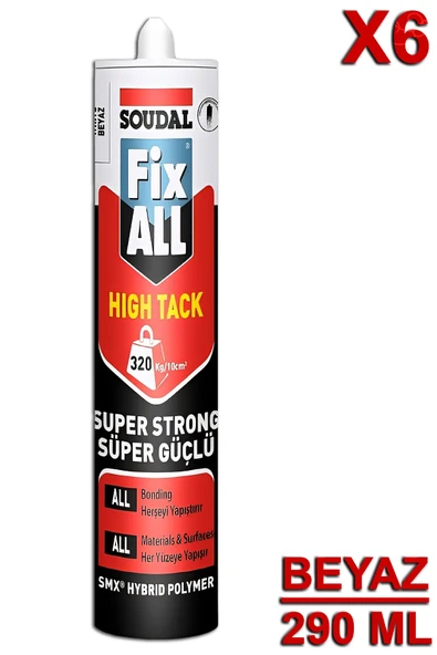 Soudal Fix All High Tack 290 ML Beyaz (6 Adet) ürün görseli 1