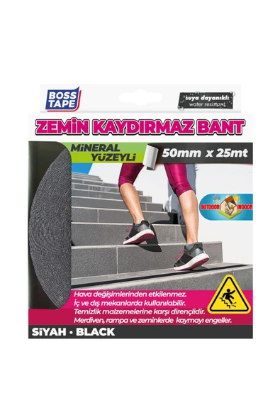 Zemin Merdiven Kaydırmaz Bant 50mmx25mt Siyah ürün görseli 1