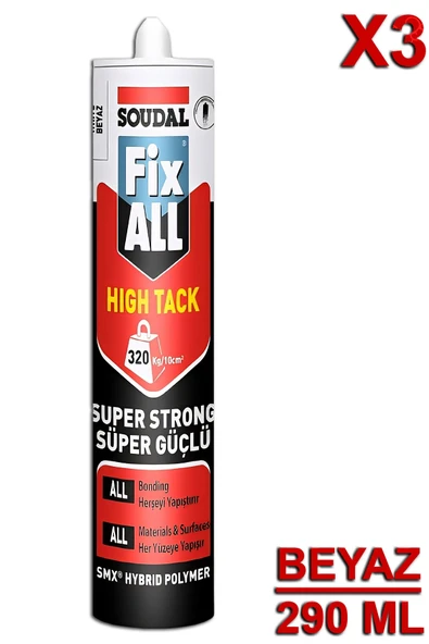 Soudal Fix All High Tack 290 ML Beyaz (3 Adet) ürün görseli 1