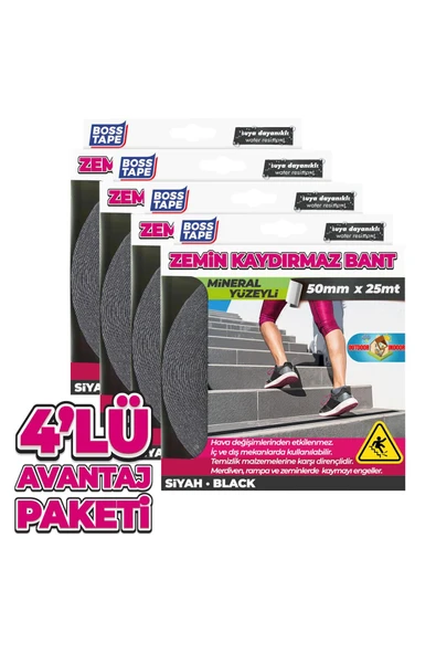 4 Adet Zemin Merdiven Kaydırmaz Bant 50mmx25mt ürün görseli 1