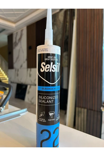 Selsil SİLİKONİZE MASTİK 5 AD  500g Beyaz ürün görseli 1