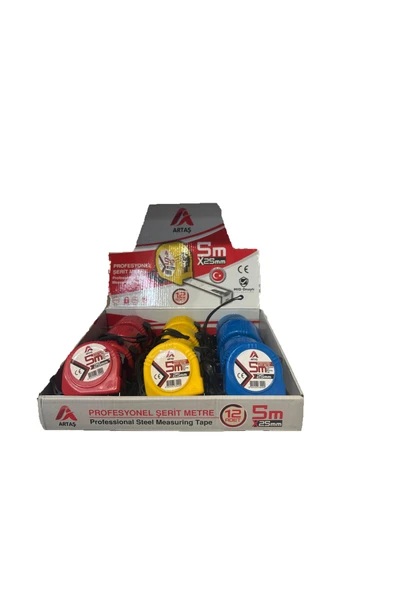 ARTAŞ Şerit metre 5mt x 25 mm 12 Lİ KOLİDE 5X25mm ürün görseli 1