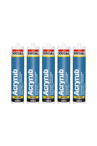 Soudal 5 ADET Soudal Acryrub Silikonize Mastik 500 Gram Antrasit Gri ürün görseli 1