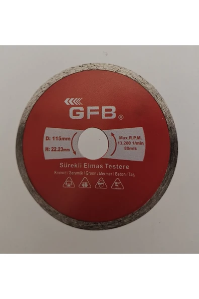 GFB Sürekli Turbo Elmas Mermer- Granit Kesici 180 mm ürün görseli 1