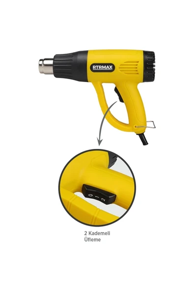 Rtrmax RTM303A Sıcak Hava Tabancası 2000 W - Resim 2