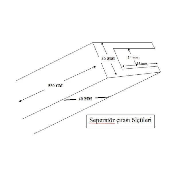 Separatör Çıtası (U Çıta 300 Cm) - Resim 4