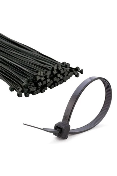 Siyah Kablo Bağı Plastik Cırt Kelepçe 4.8x300 Mm 30 Cm 100 Adet Crtsyh30 ürün görseli 1