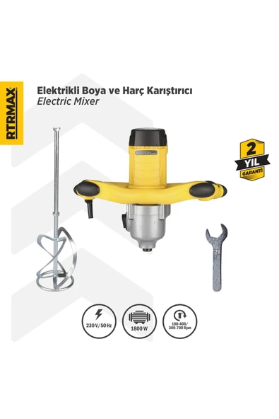 Rtrmax Rtm396 Boya Ve Harç Karıştırıcı 1800w ürün görseli 1