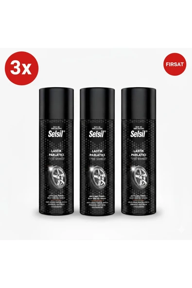 Selsil LASTİK PARLATICI 500 ml 3'LÜ SET ürün görseli 1