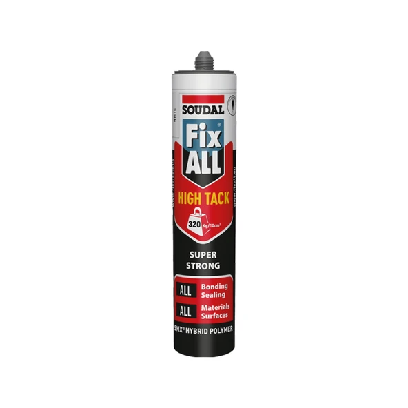 Soudal Fixall High Tag Beyaz Silikon Korniş Yapıştırıcı 280 ml Beyaz ürün görseli 1
