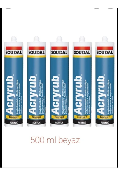 Soudal Silikonize Mastik 500gr Beyaz 5 Adet ürün görseli 1