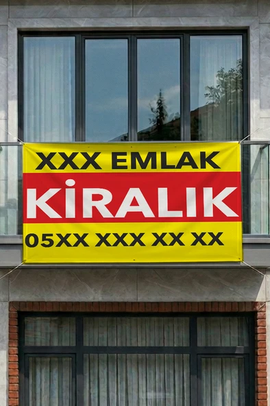 Emlakçı Satılık/kiralık Emlak Branda Afiş Pankart 70x50cm 70 x 50 CM ürün görseli 1