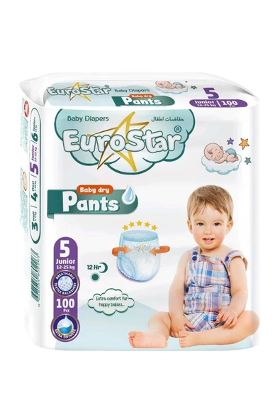EuroStar Jumbo Kilot Bebek Bezi 5 Numara 100 Adetli ürün görseli 1