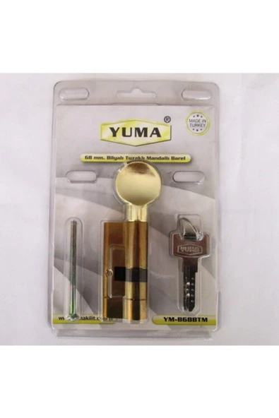 Yuma Tuzaklı Bilyalı Mandallı Barel Kapı Kilidi Göbek Sarı 68 Mm ürün görseli 1