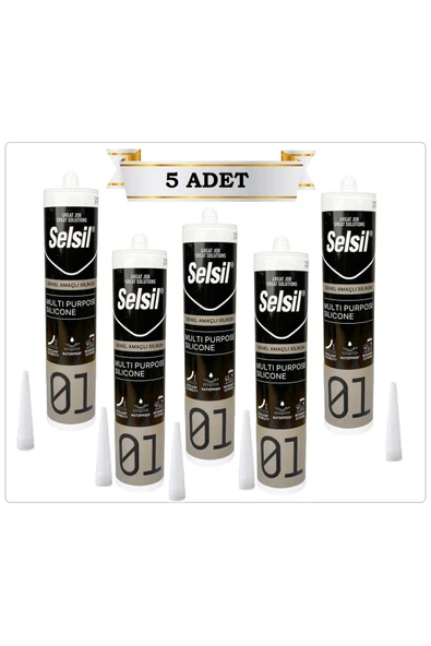 Selsil 01 SİLİKON (BEYAZ) (5 ADET) 280 GR SU GEÇİRMEZ YAPIŞTIRICI DOLGU SIZDIRMAZLIK ürün görseli 1