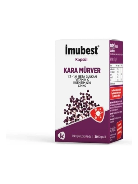 İmubest Kara Mürver 30 Kapsül (SKT:02/2028) ürün görseli 1