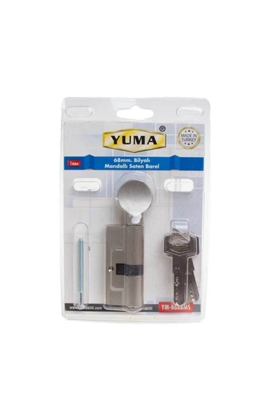 Yuma Ym-b86bms Bilyalı Mandallı Saten Barel Kilit 68 Mm ürün görseli 1