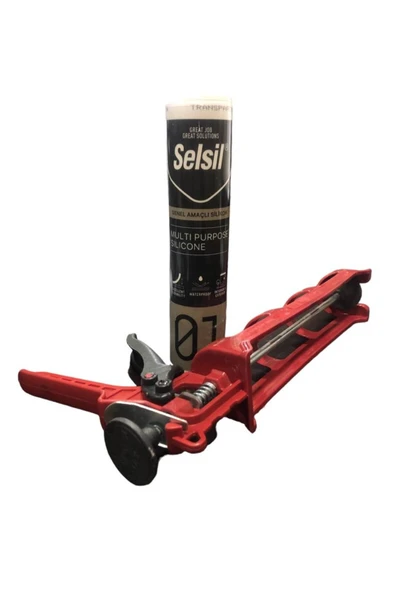 Selsil PLASTİK SİLİKON TABANCASI+1 ADET SELSİL ŞEFFAF SİLİKON ürün görseli 1