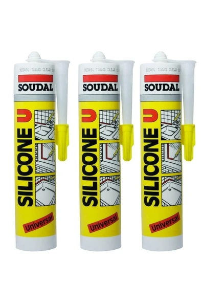 Soudal 3 ADET SOUDAL ŞEFFAF SİLİKON 280 GR ürün görseli 1