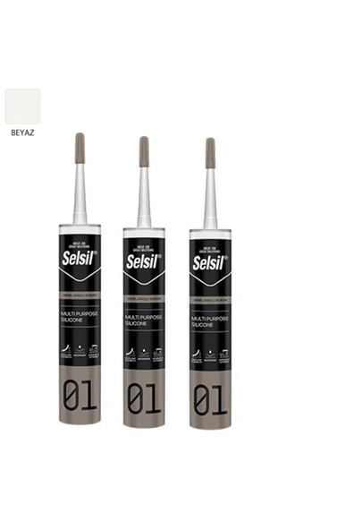 Selsil genel amacli silikon 280gr Beyaz 3 adet ürün görseli 1