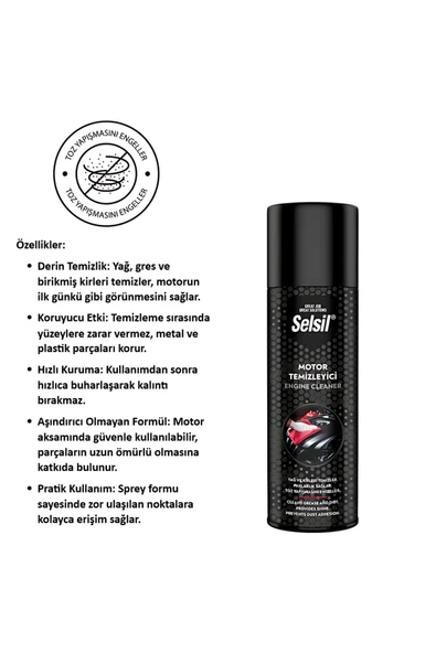 Selsil Motor Temizleme Spreyi 500 ml (Yeni Dizayn) 1 Adet ürün görseli 1