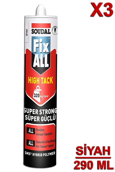 Soudal Fix All High Tack 290 ML Siyah (3 Adet) ürün görseli 1