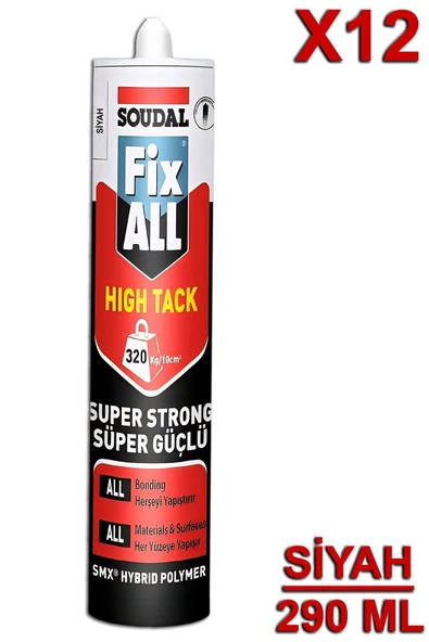 Soudal Fix All High Tack 290 ML Siyah (12 Adet) ürün görseli 1