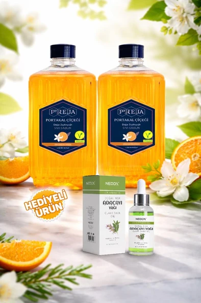 Pereja 2 Adet Portakal Doğal Zeytinyağlı Sıvı Sabun 1500 ml ürün görseli 1