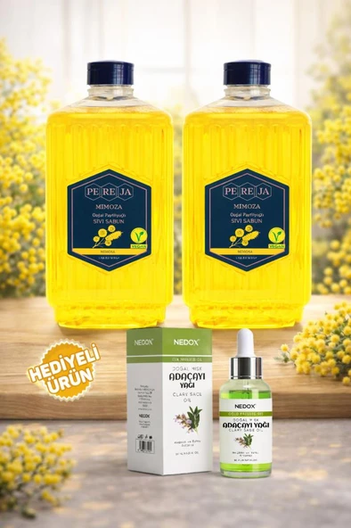 Pereja 2 Adet Mimoza Doğal Zeytinyağlı Sıvı Sabun 1500 ml ürün görseli 1