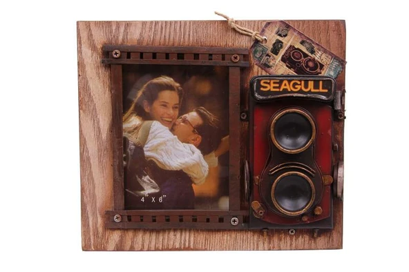 Dekoratif Metal Çerçeve Fotoğraf Makinesi Dekorlu Hediyelik ürün görseli 1