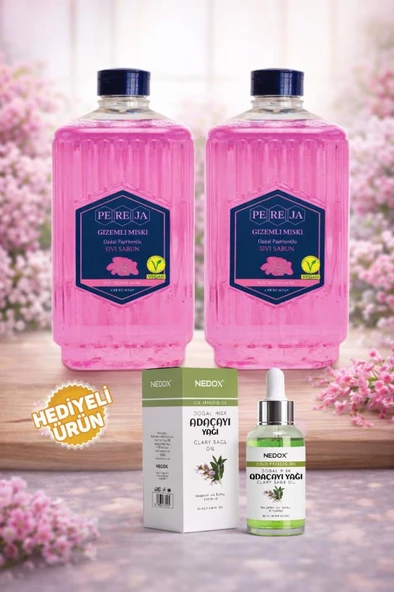 Pereja 2 Adet Gizemli Misk Doğal Zeytinyağlı Sıvı Sabun 1500 ml ürün görseli 1