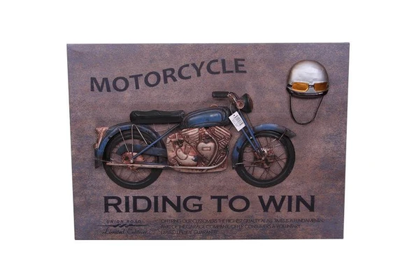 Motorsiklet Tablo Pano Dekoratif Vintage Ev Ofis Hediyelik ürün görseli 1