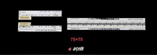 ARÇELİK A55L 9799 5B, A55L 9683 5S, A55L 9672 5W, A55L 8652 5B QUANTUM, 55_75+75_7020C_L_15S5P REV.V3 LED BAR ürün görseli 1
