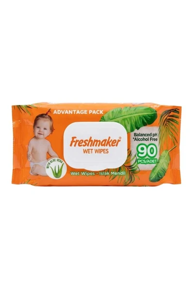 Freshmaker Aloe Vera Özlü Alkolsüz Islak Mendil 90'lı Avantajlı Paket ürün görseli 1