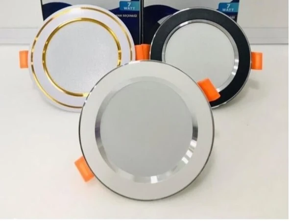 7W 3 Renk Sıva Altı Led Downlight Spot - Gold Kasa 10 Adet ürün görseli 1