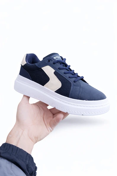 Mavi Kadın Sneaker Kalın Taban Bağcıklı Rahat Günlük Yürüyüş Spor Ayakkabı ürün görseli 1