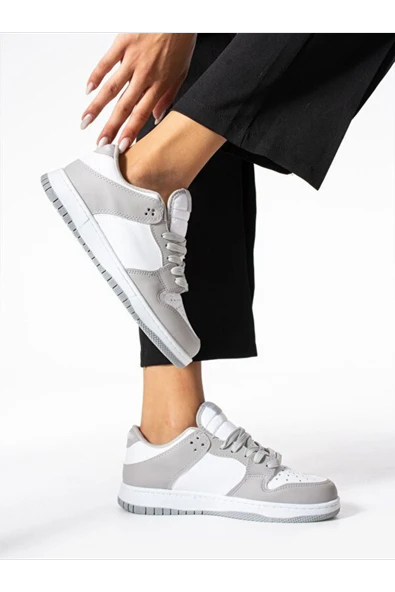 Sandrush Low Top Dayanıklı Rahat Unisex Günlük Sneaker Ayakkabı – Beyaz Gri ürün görseli 1