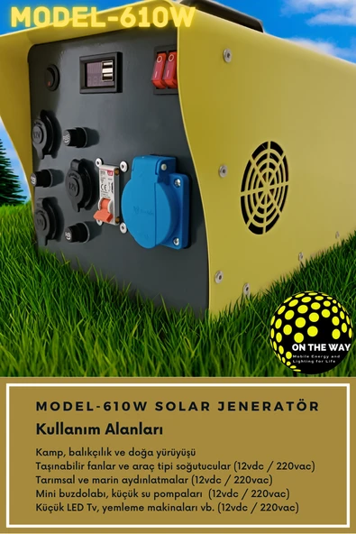 OTW Model 610W Taşınabilir Güç Istasyonu - Lifepo4 Bataryalı Solar Jeneratör ürün görseli 1