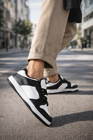 Sandrush Low Top Dayanıklı Rahat Unisex Günlük Sneaker Ayakkabı – Siyah Beyaz ürün görseli 1
