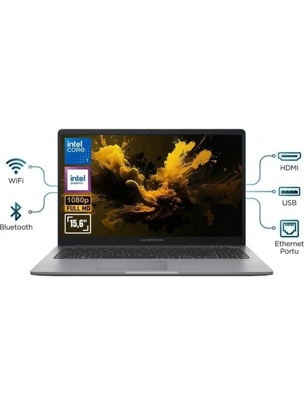 Asus Expertbook P1 15.6" P1503cva-C716512g0d - Core 7 240H İşlemci - 16Gb Ddr5 Ram -512Gb Nvme Ssd-Freedos ürün görseli 1