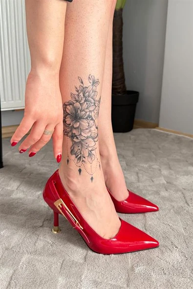Norino Kadın Fascino Kırmızı Rugan Stiletto Topuklu Ayakkabı ürün görseli 1