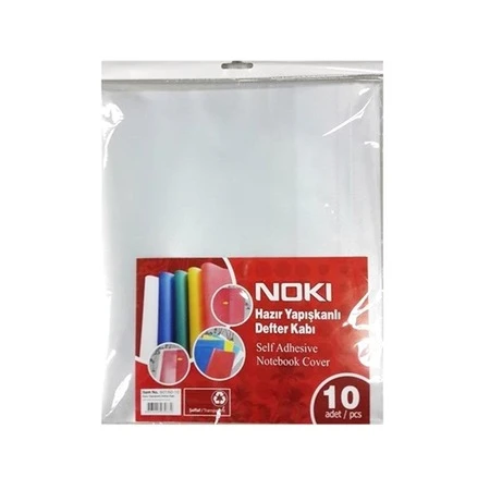 Noki Hazır Kaplık Defter Kabı Yapışkanlı 10 Lu A5 Şeffaf 60165-10 (1 Paket 10 Adet) ürün görseli 1