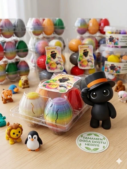 Uyanık3D Ugos Serisi - Sürpriz Mini Figür Yumurtası 6'lı Set - Doğa Dostu Oyuncak Koleksiyonu ürün görseli 1