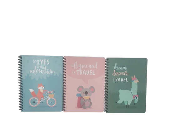 Keskin Color Karton Kapak Spiralli Hayvanlar Defter 16,5X22,5Cm 80 Yaprak Kareli 386442-99 (Karışık Renk 1 Adet) ürün görseli 1