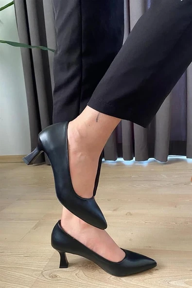 Norino Kadın Sity Siyah cilt 6 cm İnce Topuklu Stiletto ürün görseli 1