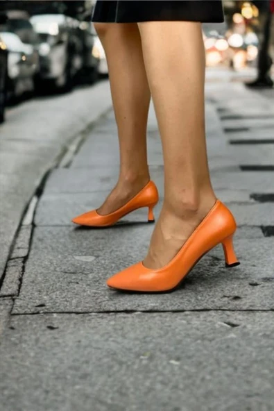 Norino Kadın Sity Turuncu 6 cm İnce Topuklu Stiletto ürün görseli 1