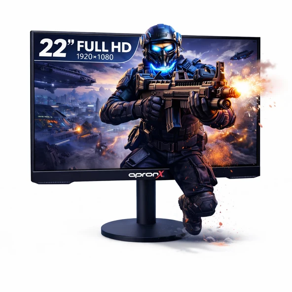 APX-NW22 22 İnç LED Monitör 1080P VGA HDMI Girişli ürün görseli 1