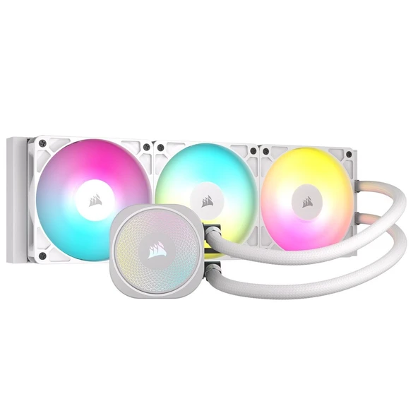 CORSAIR NAUTILUS 360 RS ARGB RS120 ARGB Fanlı 360mm Beyaz Sıvı İşlemci Soğutucu-CW-9060095-WW ürün görseli 1